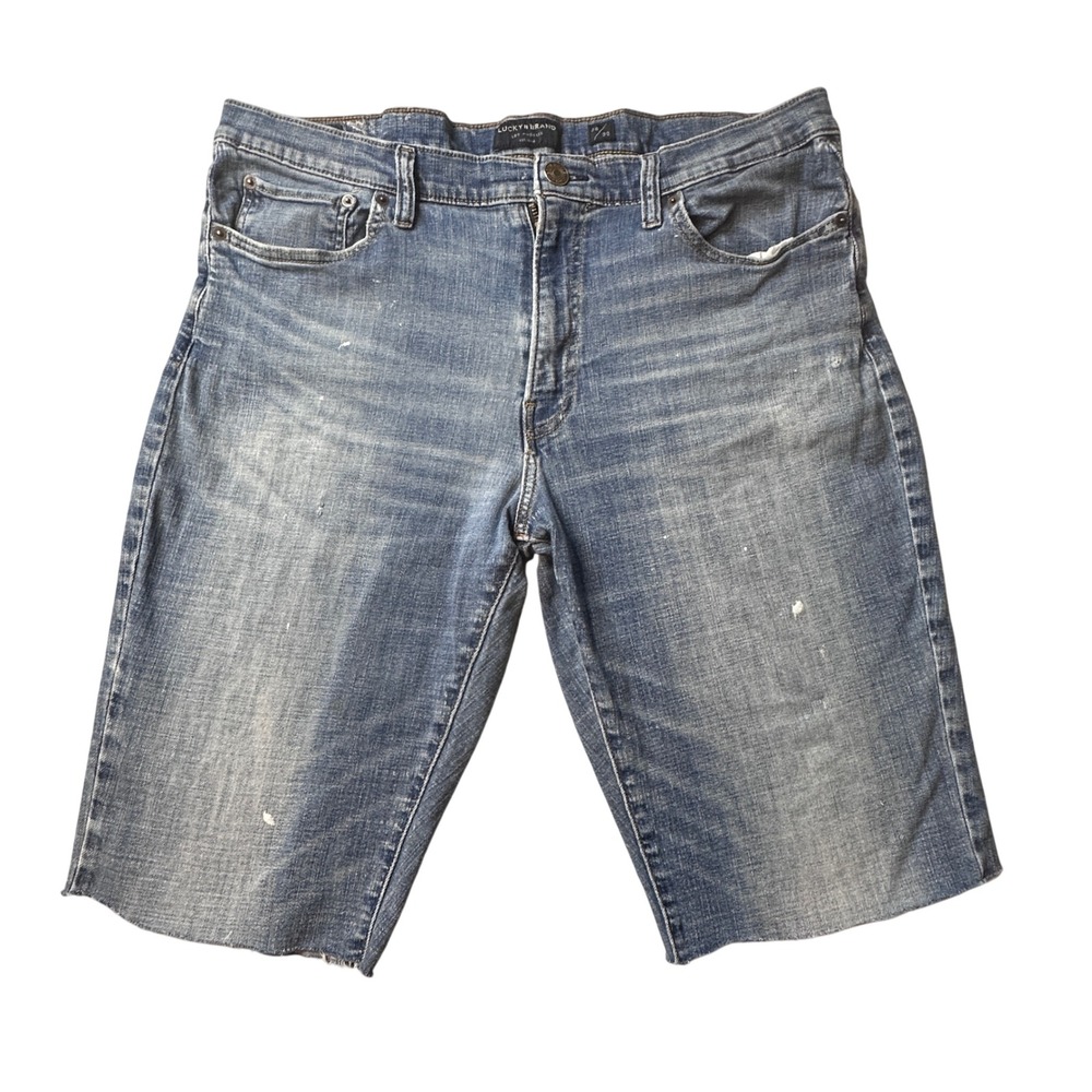 Lucky Brand Shorts Mens 38 Blue 121 Slim Straight Denim Cut Off Skate Jorts Y2K